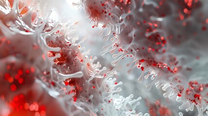 Close-up interior of the body to the white blood cells 3d