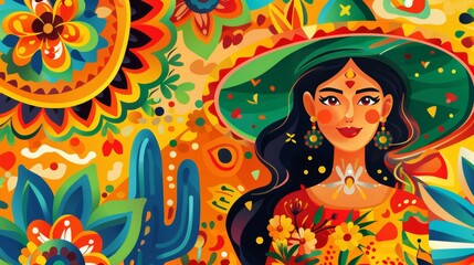 Flat national hispanic heritage month background
