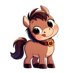 Obraz premium cartoon horse isolated on white