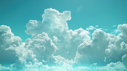 clouds forming abstract shapes against a digital sky