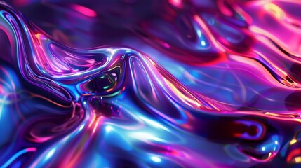 Create Infinity 3d liquid chrome background With iridescent fluid chrome mirror surface
