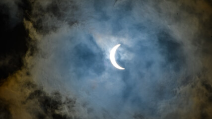 Partial Eclipse, April 8, 2024, Irondale, Alabama, United States, North America, 1:36 pm to 2:00 pm...