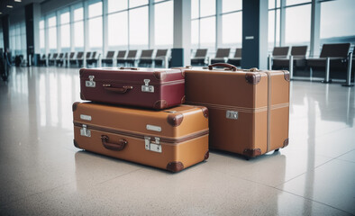 luggage suitcases at the airport