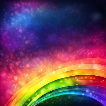 Stylish rainbow background and texture. Abstract Rainbow Curved Lines Waves on Multi Colored Distorted Rainbow Lines
