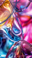 Detailed close-up of a vibrant, abstract blown glass texture template background showcasing a mix of colors and shapes