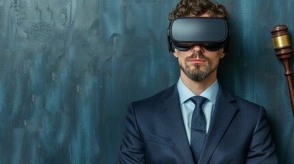 Lawyer defends clients, advocating for justice with expertise and dedication to the law with virtual reality sunglass