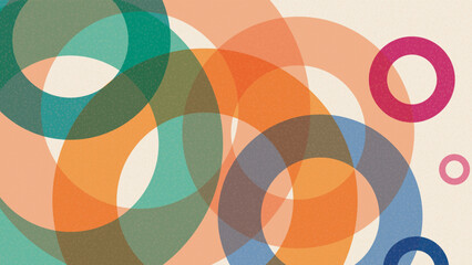 Transparency rings colorful on light gray background. Abstract circle vibrant colors blended.