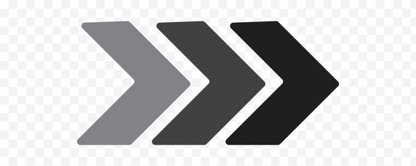 Dynamic moving arrow symbol with transparent background.