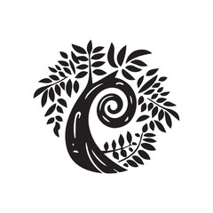 minimalist jungle logo on a white background	