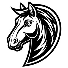 horse head mascot,horse silhouette,vector,icon,svg,characters,Holiday t shirt,black horse face drawn trendy logo Vector illustration,horse on a white background,eps,png