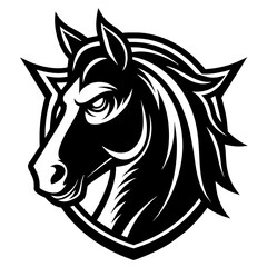 horse head mascot,horse silhouette,vector,icon,svg,characters,Holiday t shirt,black horse face drawn trendy logo Vector illustration,horse on a white background,eps,png