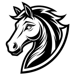 horse head mascot,horse silhouette,vector,icon,svg,characters,Holiday t shirt,black horse face drawn trendy logo Vector illustration,horse on a white background,eps,png
