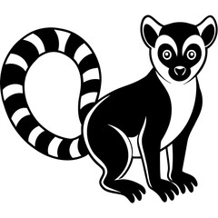 Lemur head mascot,Lemur silhouette,vector,icon,svg,characters,Holiday t shirt,black Lemur face drawn trendy logo Vector illustration,Lemur on a white background,eps,png