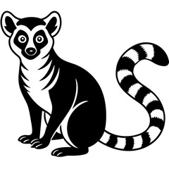Fototapeta premium Lemur head mascot,Lemur silhouette,vector,icon,svg,characters,Holiday t shirt,black Lemur face drawn trendy logo Vector illustration,Lemur on a white background,eps,png