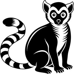 Fototapeta premium Lemur head mascot,Lemur silhouette,vector,icon,svg,characters,Holiday t shirt,black Lemur face drawn trendy logo Vector illustration,Lemur on a white background,eps,png