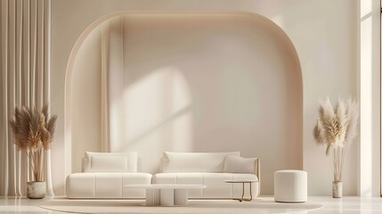 Interior Design Mockup, in the style of contemporary elegance, minimalist decor