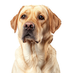 Portrait of Labrador dog isolated on transparent background