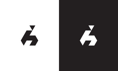 IH logo, monogram unique logo, black and white logo, premium elegant logo, letter IH Vector minimalist