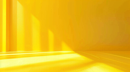Abstract yellow studio background. Empty room with Generative Ai.