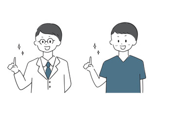 提案する男性の医療従事者