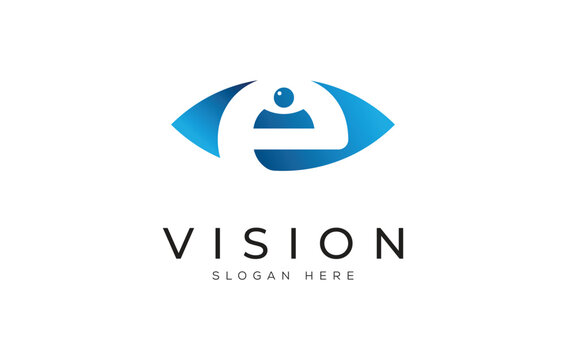 Modern eye people logo vector design template. Eye people icon creative logo vision design concept.