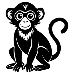 Monkey head mascot,Monkey silhouette,vector,icon,svg,characters,Holiday t shirt,black Monkey face drawn trendy logo Vector illustration,Monkey on a white background,eps,png