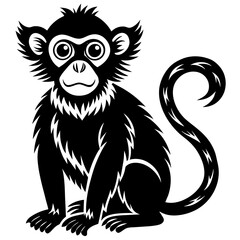 Fototapeta premium Monkey head mascot,Monkey silhouette,vector,icon,svg,characters,Holiday t shirt,black Monkey face drawn trendy logo Vector illustration,Monkey on a white background,eps,png