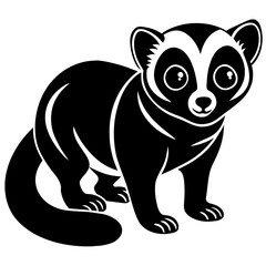 Fototapeta premium slow loris head mascot,slow loris silhouette,vector,icon,svg,characters,Holiday t shirt,black slow loris face drawn trendy logo Vector illustration,slow loris on a white background,eps,png