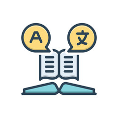 Color illustration icon for translate