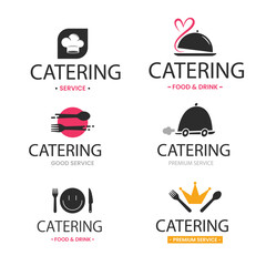 Catering logo set logo design editable logo vector elegant label design badge design