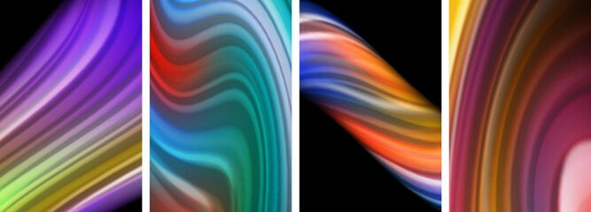 Liquid color waves poster set for wallpaper, business card, cover, poster, banner, brochure, header, website