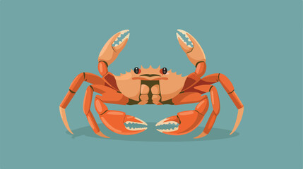 Crab icon. Flat illustration of crab vector icon fo