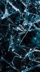 A background filled with broken glass shards, creating a textured and abstract pattern - obrazy, fototapety, plakaty