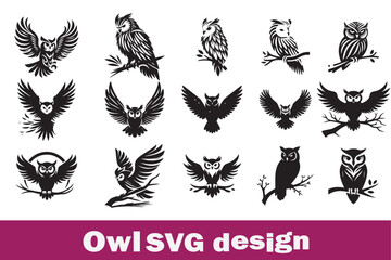 Beautiful  Owl  logo icon svg design