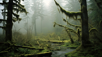 stream in the forest. - obrazy, fototapety, plakaty