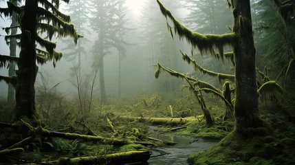Zelfklevend Fotobehang stream in the forest. © Shades3d
