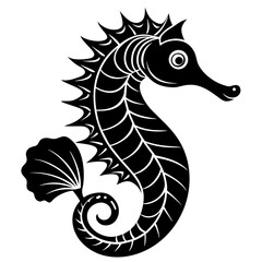 seahorse head mascot,seahorse silhouette,vector,icon,svg,characters,Holiday t shirt,black seahorse drawn trendy logo Vector illustration,seahorse on a white background,eps,png