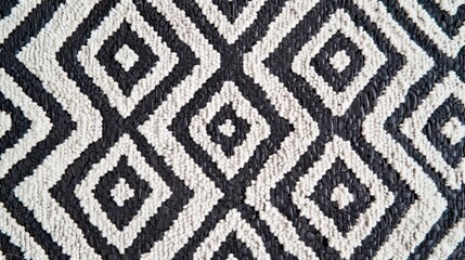 Blank mockup of a jacquard woven bathroom mat featuring a modern and abstract pattern. . - obrazy, fototapety, plakaty