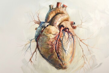 Anatomical Illustration of a Human Heart