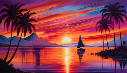 Foto op Plexiglas tropical sunset on the sea © Palometa Group