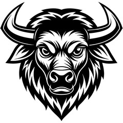 bull head mascot,bull silhouette,vector,icon,svg,characters,Holiday t shirt,black bull drawn trendy logo Vector illustration,bull on a white background,eps,png