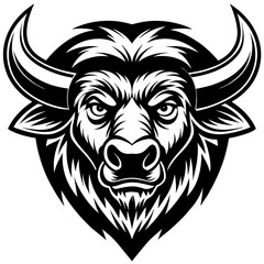 bull head mascot,bull silhouette,vector,icon,svg,characters,Holiday t shirt,black bull drawn trendy logo Vector illustration,bull on a white background,eps,png