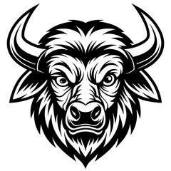 bull head mascot,bull silhouette,vector,icon,svg,characters,Holiday t shirt,black bull drawn trendy logo Vector illustration,bull on a white background,eps,png