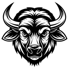 bull head mascot,bull silhouette,vector,icon,svg,characters,Holiday t shirt,black bull drawn trendy logo Vector illustration,bull on a white background,eps,png