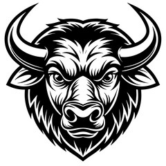 bull head mascot,bull silhouette,vector,icon,svg,characters,Holiday t shirt,black bull drawn trendy logo Vector illustration,bull on a white background,eps,png