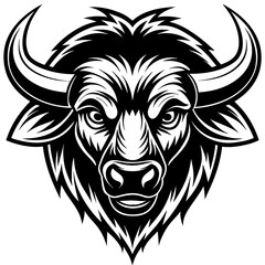 bull head mascot,bull silhouette,vector,icon,svg,characters,Holiday t shirt,black bull drawn trendy logo Vector illustration,bull on a white background,eps,png