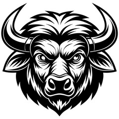 bull head mascot,bull silhouette,vector,icon,svg,characters,Holiday t shirt,black bull drawn trendy logo Vector illustration,bull on a white background,eps,png