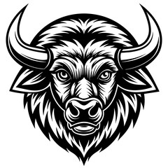 bull head mascot,bull silhouette,vector,icon,svg,characters,Holiday t shirt,black bull drawn trendy logo Vector illustration,bull on a white background,eps,png