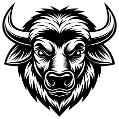 bull head mascot,bull silhouette,vector,icon,svg,characters,Holiday t shirt,black bull drawn trendy logo Vector illustration,bull on a white background,eps,png
