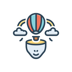 Color illustration icon for creative mind